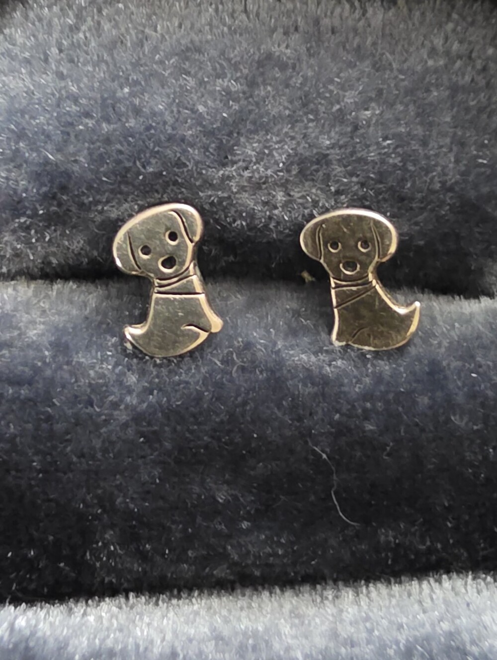 925 Silver Dog Stud Earrings
